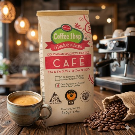 CAFÉ ESPECIAL EN GRANO  Coffee Shop La Tienda de los Mecatos X 340  GRS
